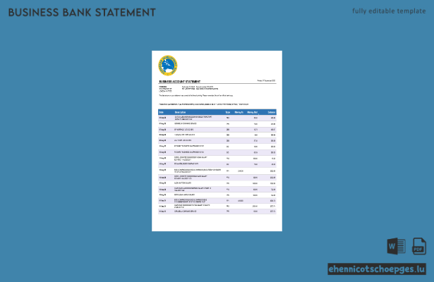 Beispiel eines Kontoauszugs der Caribbean Development Bank (Word- und PDF-Datei)